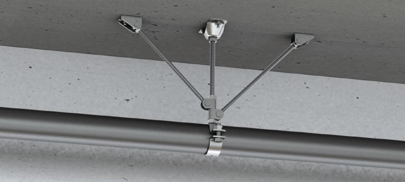 MFP-L2 Festpunktbefestigung leicht Verzinkte, beidseitig abgespannte Kompakt-Festpunktbefestigung für leichte Anwendungsbelastungen bis maximal 4 kN Anwendungen 1