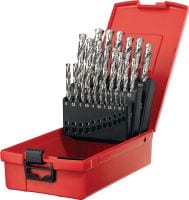Folie 1 von 1 (selected): Bohrersatz HSS-G Geschliffener Premium-HSS-Bohrer zum Einbringen von Bohrlöchern mit kleinem Durchmesser in Metall, gemäß den Vorgaben von DIN 338