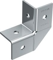 Folie 1 von 1 (selected): MT-C-LL1 Winkelverbinder Rechtwinkliger Verbinder zur Montage von Schienekonstruktionen