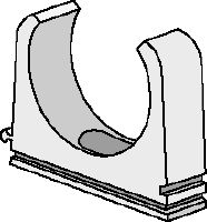 Folie 1 von 2 (selected): EKS-SM Elektroklemmschelle Elektroklemmschelle (SM) zur Befestigung einzelner Leerrohre auf Beton