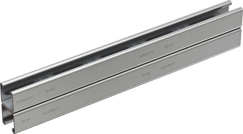 Bild 1 von 2: MT-50D U Montageschiene Doppel-Montageschiene ungelocht für mittelschwere Anwendungen zur Verwendung mit MT-FL/MT-TL Komponenten im Innenbereich