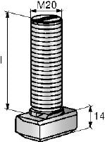 Gehen Sie zu Folie 3 von 3: Hammerkopfschraube mit Kerbzahn HBC-C-N Gekerbte T-Bolzen für Zug- und Querlasten, die senkrecht und parallel einwirken (3D-Lasten)