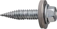 Folie 1 von 1 (selected): S-MS 51S 6.0 Selbstbohrende Bimetall-Schraube Selbstbohrende Bimetall-Schraube (A2 Edelstahl) mit Unterlegscheibe zur spanlosen Befestigung auf Stahl- und Aluminium-Grundmaterial