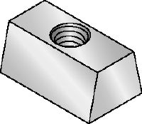 Folie 1 von 1 (selected): Verzinkte Keilmutter Verzinkte Keilmutter für die Befestigung von Gewindestangen an Metalldecks