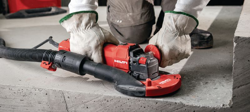 Winkelschleifer AG 125-20SE Bürstenloser Winkelschleifer 2.000 W mit stufenloser Drehzahlregelung und seitlichem Schalter zum Schneiden und Schleifen in Metall, Beton und Mauerwerk mit Scheiben bis 125 mm Anwendungen 1