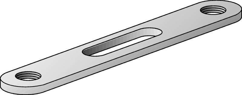MP Verzinkte, doppelt geschraubte Grundplatte zur Befestigung von zwei Schellenanbindungen mit einem Dübel