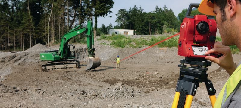 Totalstation POS 15 Präzise Totalstation für den Zweimannbetrieb mit einer Winkelmessgenauigkeit von 5  Anwendungen 1