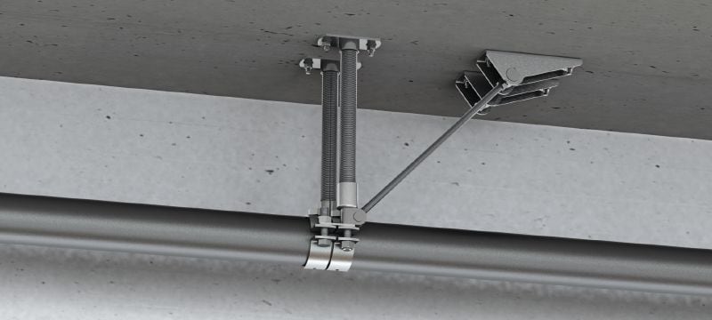 MFP-UHD Festpunktbefestigung universell/schwer Verzinkte, doppelte einseitig abgespannte Kompakt-Festpunktbefestigung für schwere Anwendungsbelastungen bis 36 kN Anwendungen 1