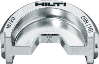 Gehen Sie zu Folie 5 von 6: DIN-Kabelpresseinsätze 6T für Aluminium DIN-Pressbacken mit 6 Tonnen Presskraft für Laschen und Verbinder aus Aluminium bis 300 mm²