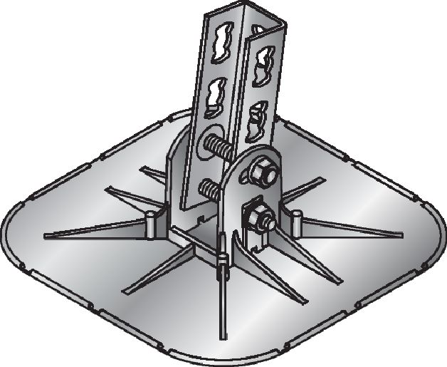 Bild 1 von 2: MV-LDP-L Lastverteilplatte Robuste Lastverteilplatte mit einstellbarem Winkel zur Installation von Klimageräten, Laufwegen, Lüftungskanälen, Rohr- und Kabeltrassen auf Flachdächern