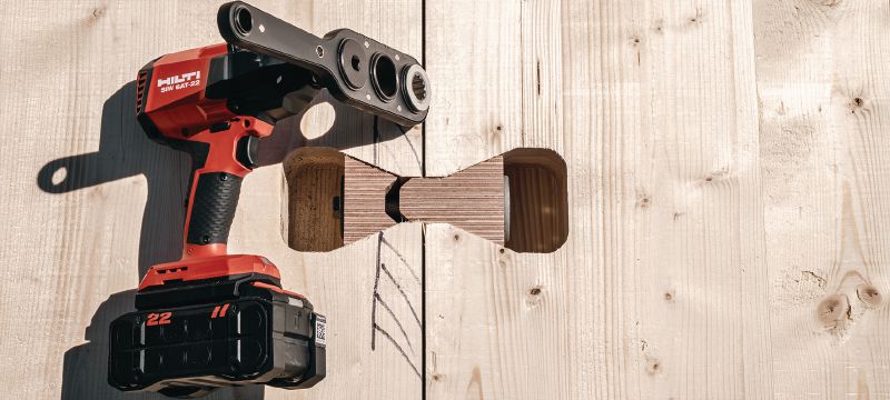 HTC-P2P Holzbauverbinder Holzverbindersystem zum Ausrichten und Befestigen von Brettsperrholzplatten im Massivholzbau Anwendungen 1