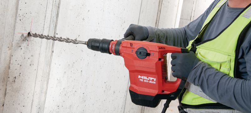 Bild 5 von 7: Bohrhammer TE 50-AVR Unser kompaktester SDS Max (TE-Y) Bohrhammer für mehr Komfort und Kontrolle beim Bohren und Meißeln in Beton, Stein und Mauerwerk Anwendungen 1
