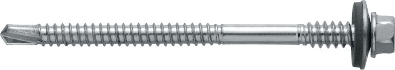 Bild 1 von 1: Sandwichpaneelschrauben (Bohrspitze) S-CD 53 S Sandwichpaneelschraube (A2 Edelstahl) mit 16-mm-Unterlegscheibe und Stützgewinde für dünne Stahlunterkonstruktionen (bis 6 mm)