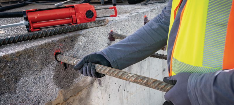 Injektionsmörtel HIT-HY 200-A V3 Injektionsmörtel der Ultimate-Leistungsklasse – schnell aushärtender Verbundanker mit Zulassung für die Verankerung von Bodenplatten und nachträglichen Bewehrungsanschlüssen in Beton Anwendungen 1