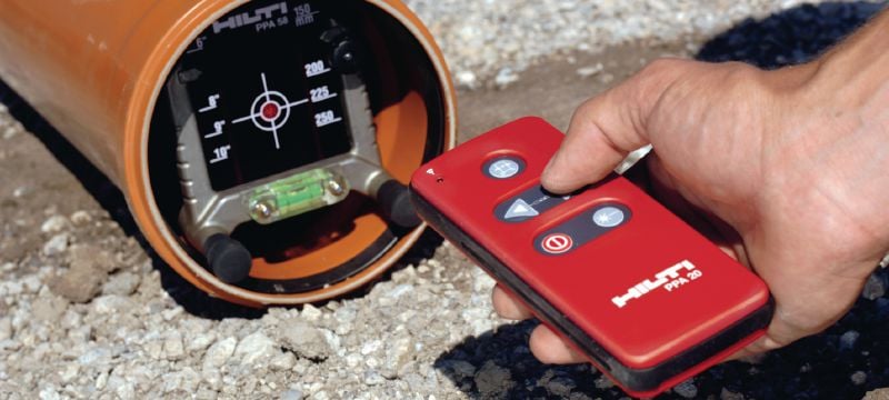 Bild 3 von 4: Kanalbaulaser PP 10 Selbstnivellierender Kanalbaulaser mit automatischer Ausrichtung und Fernbedienung für schnellere und genauere Rohrverlegungen Anwendungen 1
