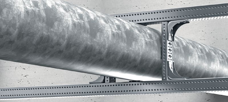 MT-SP OC Gleitplatte Universelle, reibarme Schnittstelle für den Einsatz zwischen Rohren und MT Montageträgern mit verbesserter Temperatur- und UV-Beständigkeit Anwendungen 1