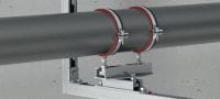 MRG-UK D6 Doppelkreuz-Rollengleiter Verzinkter Doppelkreuz-Rollengleiter für schwere Anwendungen in der Heizungs- und Kältetechnik Anwendungen 1