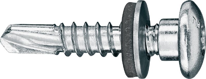 Bild 1 von 1: Metallbau-Selbstbohrschrauben S-MD 33 PS Selbstbohrschraube mit Linsenkopf (A2 Edelstahl) mit 12-mm-Unterlegscheibe für mitteldicke Metall-Metall-Befestigungen (bis 6,0 mm)