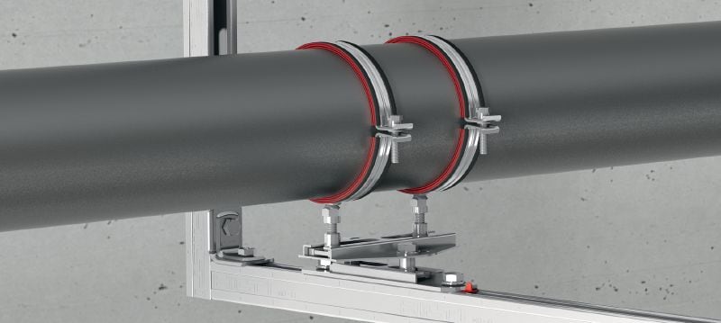 MSG-UK Schiebegleiter Galvanisch verzinkter Doppel-Kreuzschiebegleiter für leichte Anwendungen in der Heizungs- und Kältetechnik Anwendungen 1