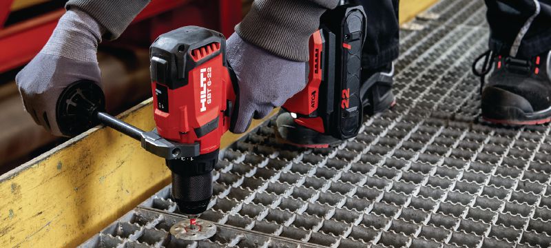 Gewindebolzen S-BT-GR HL Gewindeschraubbolzen (Edelstahl) für Gitterrost- und Mehrzweckbefestigungen auf Stahl in stark korrosiven Umgebungen. Kompatibel mit Hilti MT Montageschienen Anwendungen 1