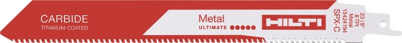 Bild 1 von 5: Säbelsägeblatt für dickes Metall (titanbeschichtetes Hartmetall) Titanbeschichtetes Säbelsägeblatt der Ultimate-Leistungsklasse zum Trennen von Gusseisen, Edelstahl und anderen harten Metallen mit einer Stärke von mehr als 5 mm (3/16)
