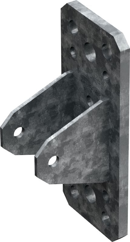 Bild 1 von 1: MT-B-GS AB OC Abstützung für den Schwerlastbereich Feuerverzinkte Abstützung mit Grundplatte für den Schwerlastbereich, geeignet für Träger, Beton und Stahl