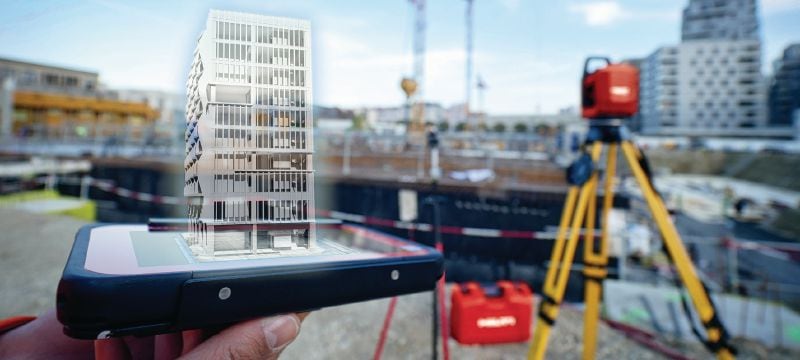 BIM 3D Layout für Hilti Construction Layout Zusätzliches Softwaremodul für die Arbeit mit IFC-3D-Modellen direkt in Hilti Construction Layout auf PLC-Tablets Anwendungen 1