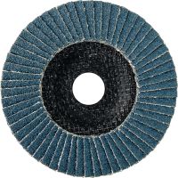 Gehen Sie zu Folie 3 von 4: Lamellenscheibe AF-D FT SP Fiberbeschichtete Lamellenscheiben der Premium-Leistungsklasse für den Grob- und Feinschliff von Edelstahl, Stahl und anderen Metallen