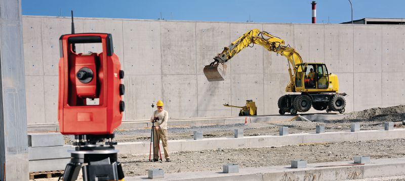 Robotik-Totalstation POS 150 Robotik-Totalstation mit hoher Messreichweite für den Einmannbetrieb mit einer Winkelmessgenauigkeit von 5  Anwendungen 1