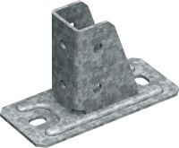 Folie 1 von 1 (selected): MT-B-O2 OC Grundplatte Grundplattenverbinder zur Verankerung von Schienekonstruktionen in Beton und Stahl, für den Einsatz in Außenbereichen mit niedriger Schadstoffkonzentration