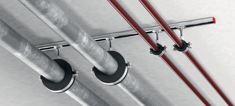 Bild 5 von 6: MRP-RPC Kälterohrschelle mit Schnellverschluss Galvanisch verzinkte Kälterohrschelle mit einer Dämmschichtstärke von 19 mm Anwendungen 1