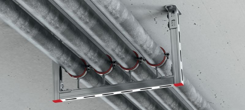 Bild 11 von 13: MP-U-I Rohrschelle mit Schnellverschluss Galvanisch verzinkte Rohrschelle schallgedämmt mit Schnellverschluss für mittelschwere Anwendungen Anwendungen 1