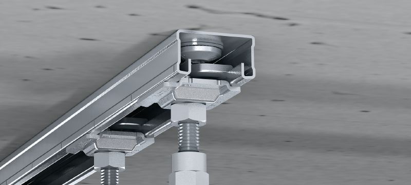 MM-ST Schellenanbindung Galvanisch verzinkte, vormontierte Schellenanbindung zum schnellen Befestigen an MM Montageschienen Anwendungen 1