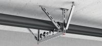 Seismischer Winkel MQS-W Galvanisch verzinkter Montageschienenverbinder zur Verwendung in seismischen MQ Montageschienen-Trapezanwendungen mit Abspannung Anwendungen 2