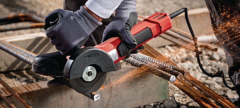 Winkelschleifer AG 125-20D Winkelschleifer 2.000 W mit bürstenlosem Motor und Totmann-Schalter zum Schneiden und Schleifen in Metall, Beton und Mauerwerk mit Scheiben bis 125 mm Anwendungen 1