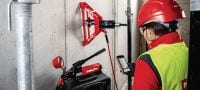 Gehen Sie zu Folie 3 von 4: Vor-Ort-Prüfservices für Verankerungen Festigkeitsprüfung und Prüflastberechnung für nachträgliche Verankerungen und Bewehrungsanschlüsse Anwendungen 1