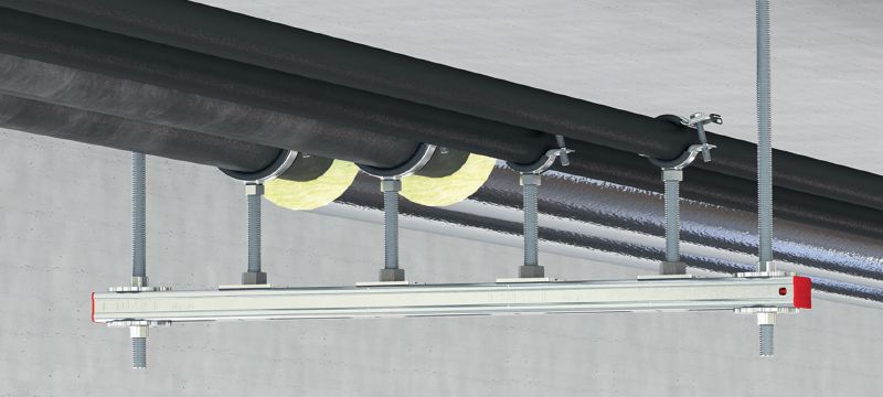 Bild 9 von 10: MP-L-I mit Schnellverschluss für leichte Anwendungen Galvanisch verzinkte Rohrschelle, schallgedämmt, mit Schnellverschluss für leichte Anwendungen Anwendungen 1