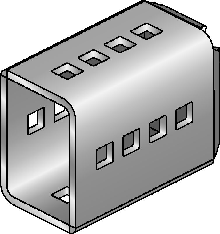 MIC-SC Verbinder Feuerverzinkter Verbinder zur Verwendung mit MI Grundplatten, die eine freie Ausrichtung des Montageträgers erlauben