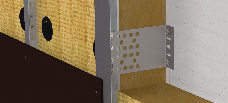 Bild 5 von 6: MFT-VS L Konsolen Große Edelstahlkonsolen für die Befestigung hinterlüfteter Fassaden mit hoher thermischer Effizienz und Brandschutzanforderungen Anwendungen 1