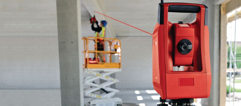 Robotik-Totalstation POS 150 Robotik-Totalstation mit hoher Messreichweite für den Einmannbetrieb mit einer Winkelmessgenauigkeit von 5  Anwendungen 1