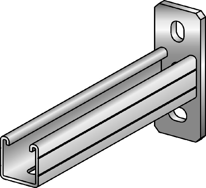 MQK-41/3 Konsole Verzinkte Konsole mit einfacher MQ Profilschiene (41 mm hoch, 3 mm dick)