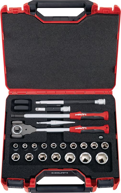 Bild 2 von 3: Hammer-Ratschensatz S-HW Hammerratschen-Set zum Setzen und Anziehen von Dübeln, Ankern, Muttern und Bolzen