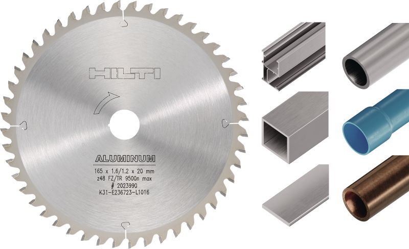 Kreissägeblatt SC-C MSzum Schneiden von Nichteisen-Metallen Premium-Kreissägeblatt für Geradschnitte in Nichteisen-Metallen und Mischungen aus Nichteisen- und Eisenmetallen