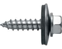 Folie 1 von 1 (selected): Gewindefurchschrauben S-MP 73 S Selbstbohrschraube (A2 Edelstahl) mit 22-mm-Unterlegscheibe zur Befestigung von dünnem Metall auf Metall oder Holz
