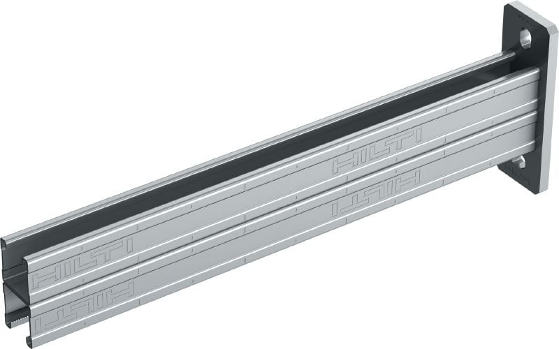 MQK-41 D-R Konsole C-Schienen-Doppelkonsole aus Edelstahl (A4) für mittelschwere Anwendungen