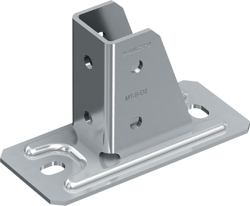 MT-B-O2 Grundplatte für Profilschienen Grundplattenverbinder zur Verankerung von Profilschienenkonstruktionen in Beton oder Stahl