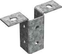 MT-B-T OC Grundplatte (leicht) Grundplattenverbinder zur Verankerung leichter Profilschienenkonstruktionen in Beton oder Stahl, für den Einsatz in Außenbereichen mit niedriger Schadstoffkonzentration