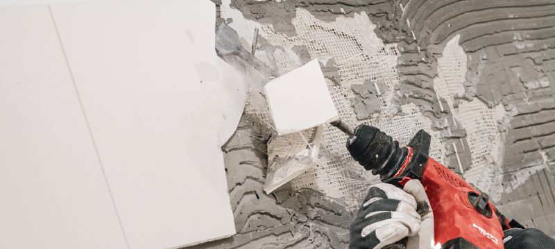 TE-C SC Spatmeißel Äußerst robuste SDS Plus (TE-C) Spatmeißel zum Abtragen von Schweißspritzern, ausgetretenem Schalungsbeton und anderen Rückständen Anwendungen 1