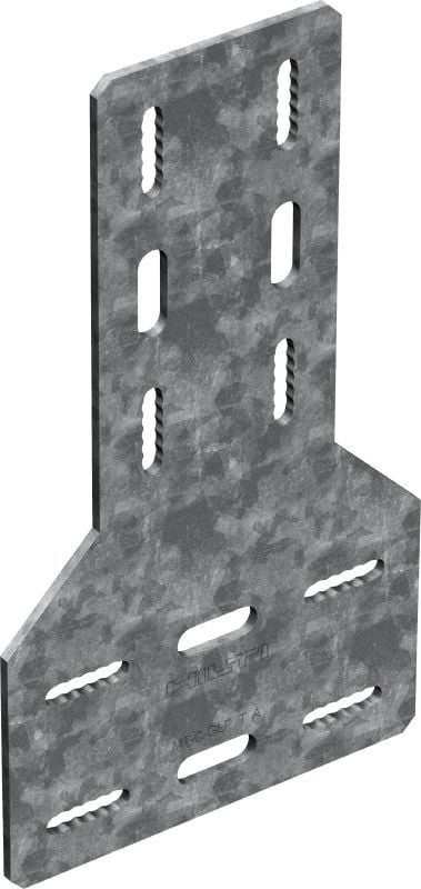 Bild 1 von 1: MT-C-GLP T A OC Verbinderplatte Feuerverzinkter Verbinder für Montageträger für die Montage und Abstützung modularer Trägerstrukturen in mäßig korrosiven Umgebungen