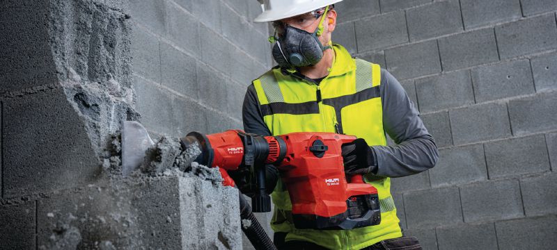 Akku-Meißelhammer TE 500-22 Kabelloser SDS Max (TE-Y) Abbruch- und Meißelhammer für Meißelarbeiten in Beton oder Mauerwerk, mit aktiver Vibrationsreduktion (kabellose Nuron-Geräteplattform) Anwendungen 1